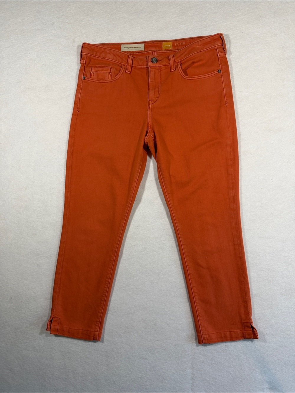 Pilcro and the Letterpress Bright Orange Cropped Skinny Jeans